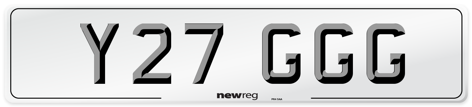 Y27 GGG Number Plate from New Reg
